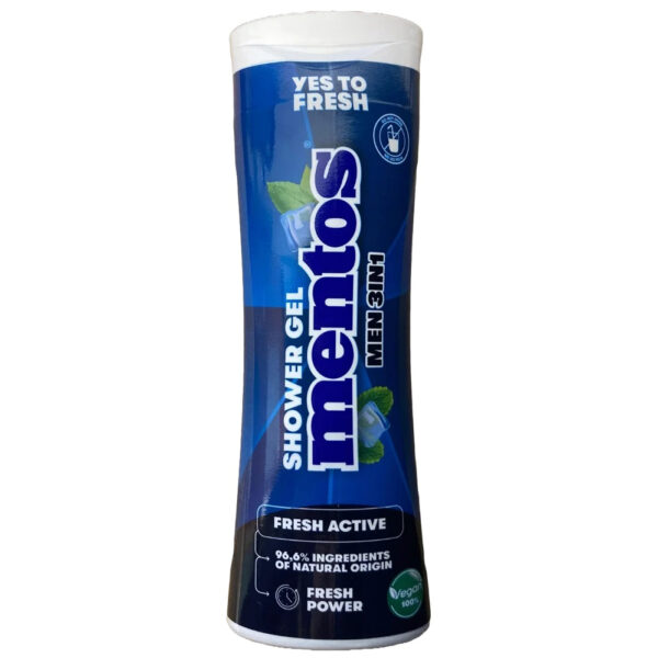 Mentos Douchegel For Men 3in1 "Fresh Active" 300ml - Afbeelding 2