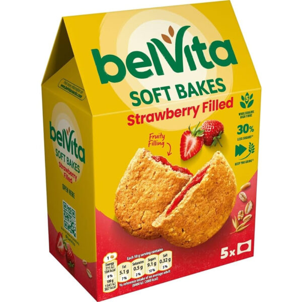 BelVita Koekjes Soft Bakes Aardbei 5 x 50g – Apart Verpakt