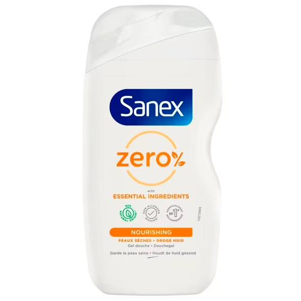 Sanex Douchegel Zero% "Voedend Voor Droge Huid" 500ml - Afbeelding 3
