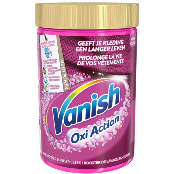 Vanish Oxi Action Pink - Voorkomt Kleuroverdracht - Verwijdert Geuren & Vlekken - Perfecte Hygiëne - Booster Zonder Bleek 710gr