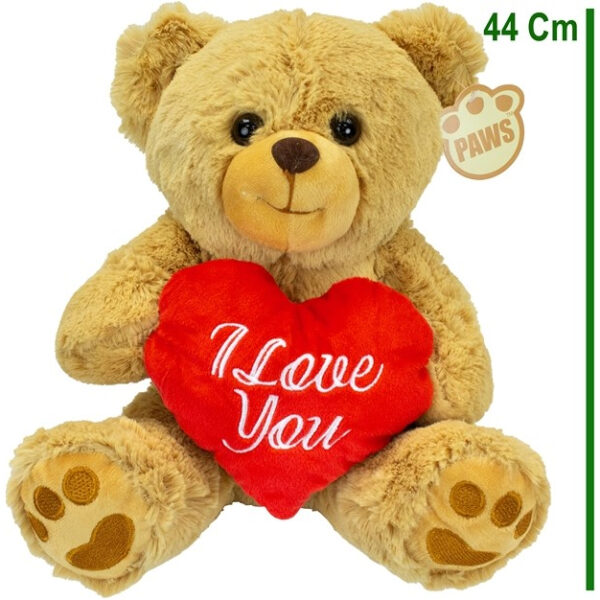 Pluche Beer Bruin Met Hart "I Love You" 44cm - Afbeelding 2