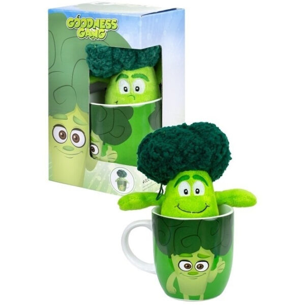 Goodness Gang Mok + Pluche Knuffel 11x9.5x19cm Broccoli - Afbeelding 3