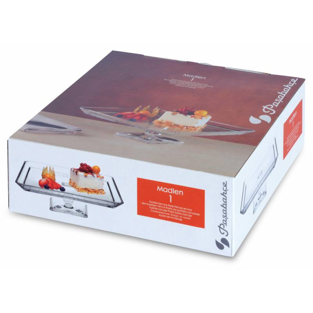 Serveerschaal met Voet Madlen – Glazen Dessert- & Taartplateau - Afbeelding 2