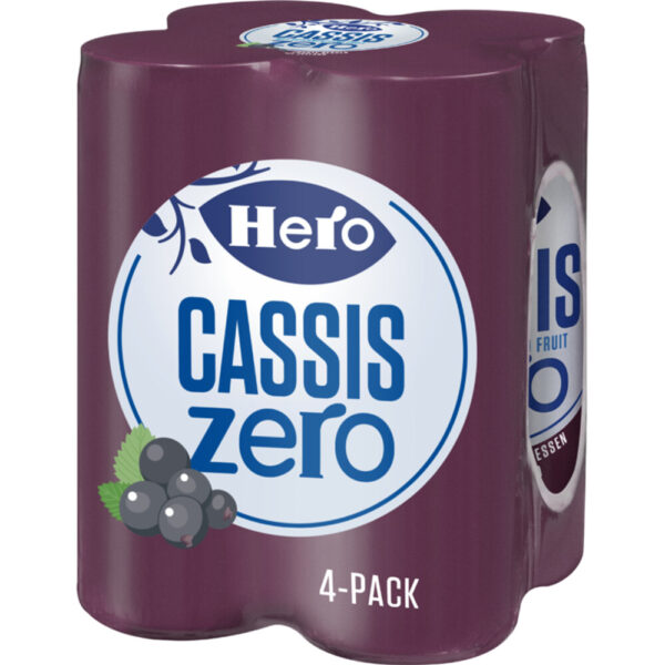 Hero Cassis Zero 4 x 250ml SLEEK