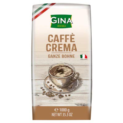 Gina Koffiebonen Caffè Crema - 1kg - Gebrande Koffie