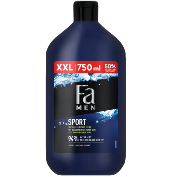 Fa Men Douchegel Sport 750ml - Citrusgeur - Bad & Douche Voor Mannen - XXL Verpakking