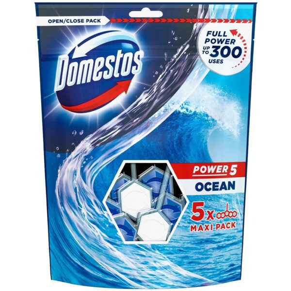 Domestos Toiletblokjes - WC Verfrisser - Ocean 5 x 55gr - Afbeelding 2