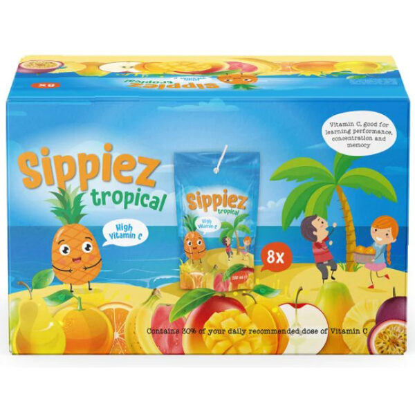 Sippiez Tropical Fruitsap Met Vitamine C - Brikjes - 8 x 200ml