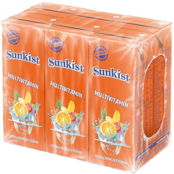 Sunkist Vruchtensap Multi Vitamine 6 x 200ml - Brikjes Fruitsapjes - 6-Pack