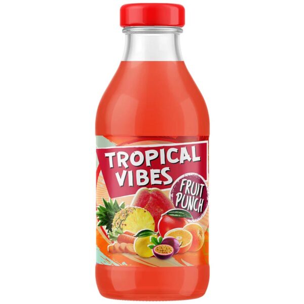 Tropical Vibes Fruit Punch 300ml – Glazen Flesje – Niet Bruisend