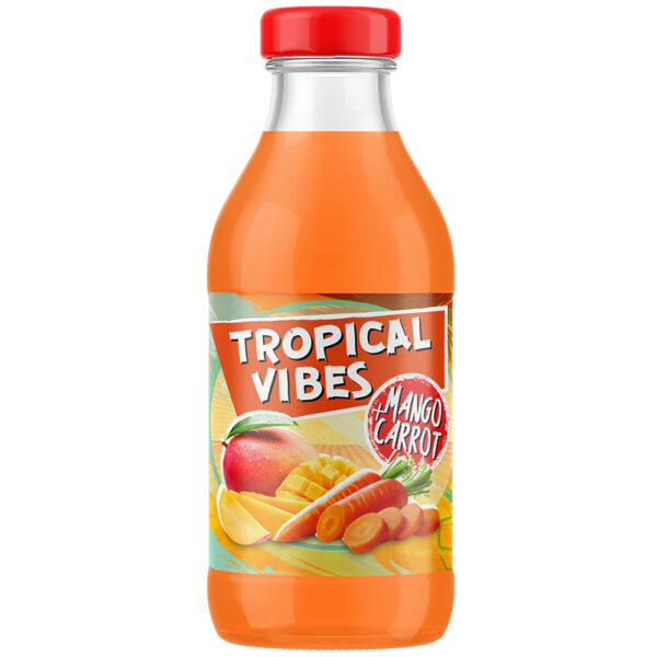 Tropical Vibes Mango & Wortel 300ml - Glazen Flesje - Niet Bruisend