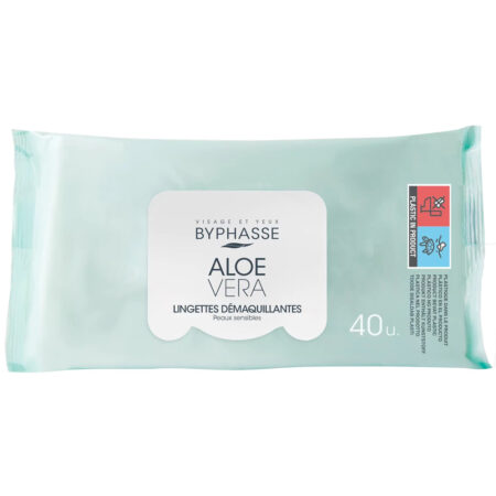 Byphasse Make-Up Reinigingsdoekjes 40st - Gevoelige Huid - Aloë Vera - Groot Formaat