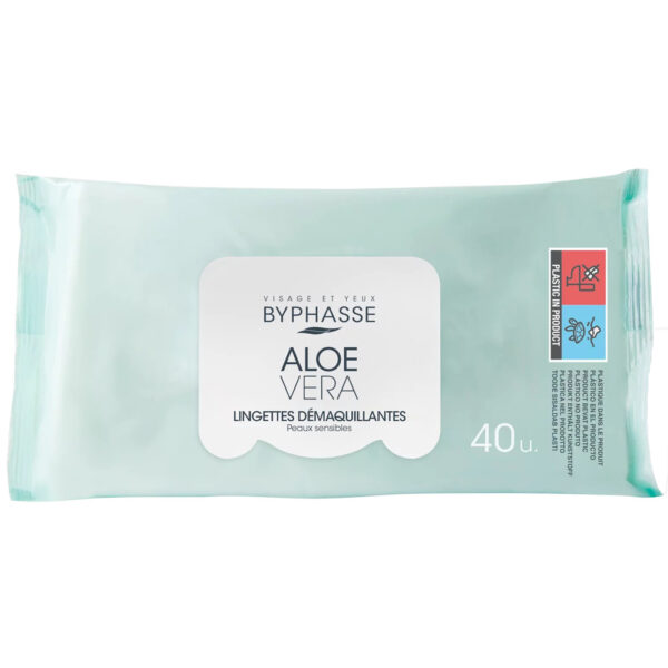 Byphasse Make-Up Reinigingsdoekjes 40st - Gevoelige Huid - Aloë Vera - Groot Formaat