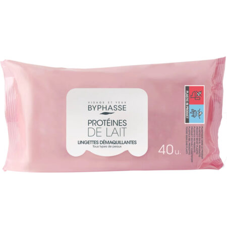 Byphasse Make-Up Reinigingsdoekjes 40st - Alle Huidtypes - Melk Proteïnen - Groot Formaat
