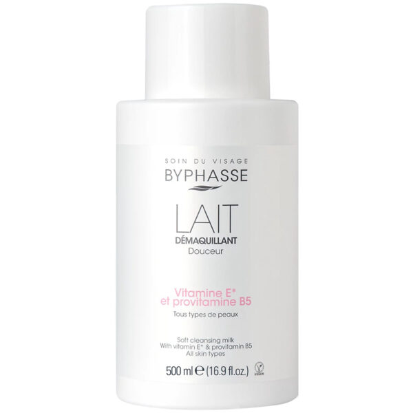 Byphasse Zachte Reinigingsmelk - Vitamine E & Provitamine B5 - Alle Huidtypes 500ml