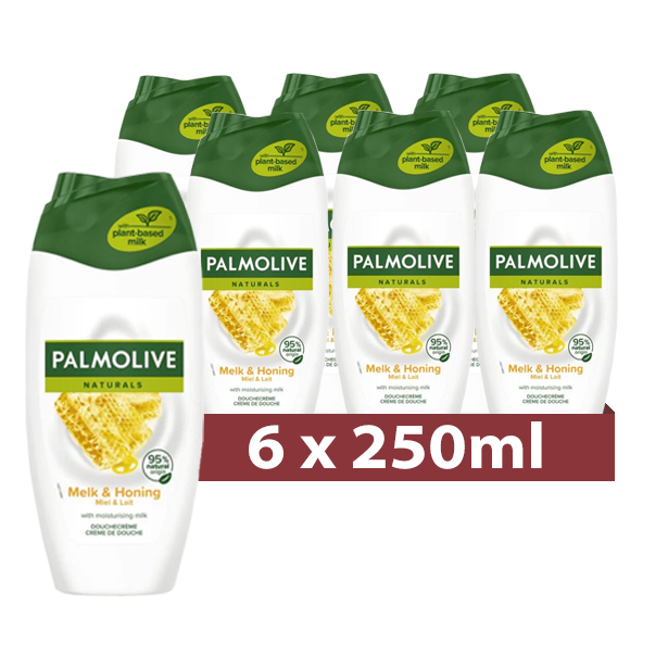 Palmolive Douchecrème Melk & Honing 6 x 250ml – Voordeelverpakking