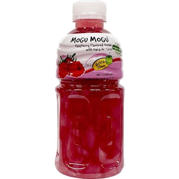 Mogu Mogu Fruitdrank Framboossmaak 320ml - PET Flesje - Met Nata de Coco