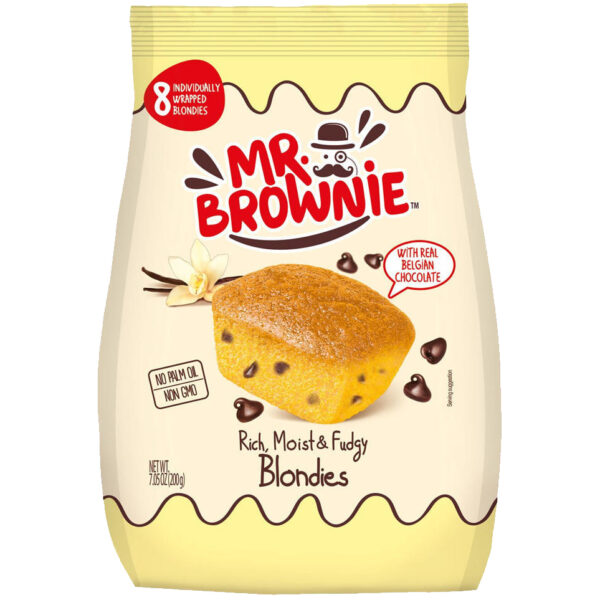 Mr. Brownie Blondies Met Chocoladestukjes – Apart Verpakt 8 x 25g – Rich, Moist & Fudgy – 200g - Afbeelding 4