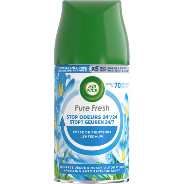 Airwick Freshmatic Navulling Pure Fresh – Lentedauw – Automatische Luchtverfrisser Spray – 250ml