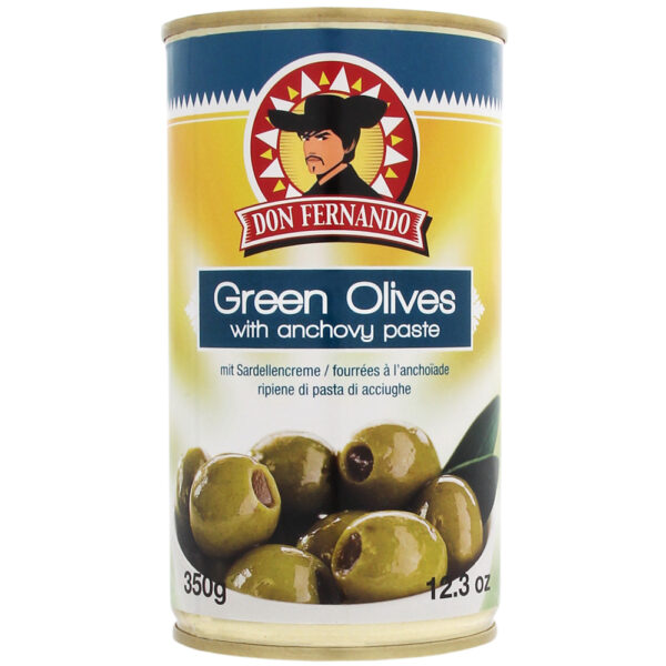 Don Fernando Groene Olijven Met Vulling Van Ansjovis – Blik – 350g - Afbeelding 3