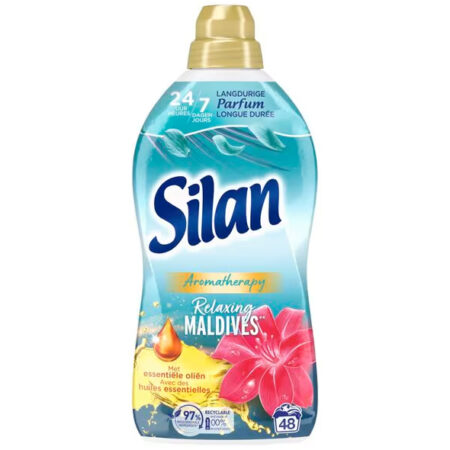 Silan Wasverzachter Aromatherapy – Relaxing Maldives – 48wasb./1,056L – Essentiële Oliën – Langdurige Parfum