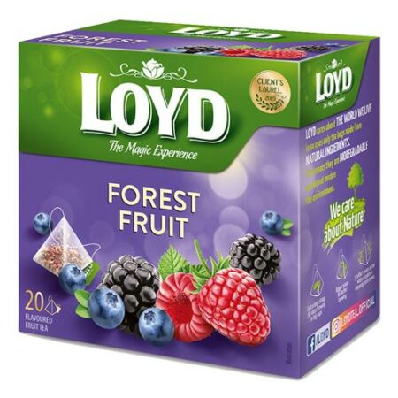 Loyd Fruitthee Forest Fruit – 20 Pyramide Theezakjes – Bosvruchtensmaak