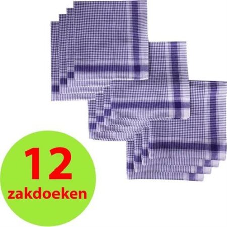 12 Grootte Zakdoeken - Ideaal Voor De Werkmannen - 100% Katoen - 40x40cm