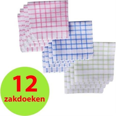 Zakdoeken Dames 12 Stuks 28x28cm 100% katoen