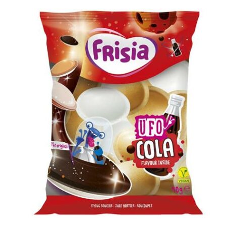 Frisia Gevulde Ufo’s 40g – Met Cola Smaak – Eetpapier – Vliegende Schotels – Snoepzakje