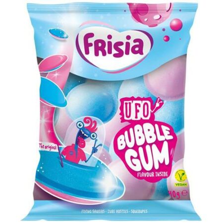 Frisia Gevulde Ufo's 40g - Met Bubblegum Smaak - Eetpapier - Vliegende Schotels - Snoepzakje