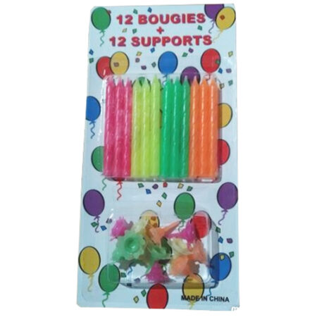 Feest & Verjaardagskaarsjes 12 Stuks