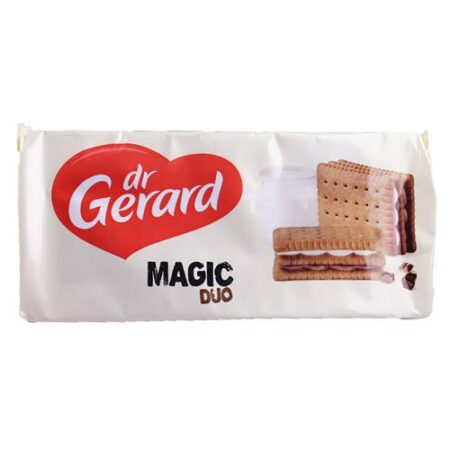 Verpakking van Dr Gerard Magic Duo 216g - cacaokoekjes met vanille- en chocoladevulling