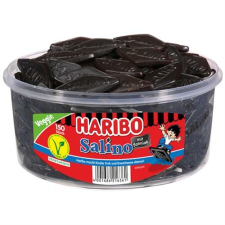Haribo Salino 1,200kg – Dropsnoep In Hersluitbare Pot – 150 Stuks – Bulk Snoep