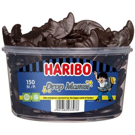 Haribo Drop Manen 1,350kg – Zoete Dropsnoepjes – 150 Stuks – Bulk Snoep