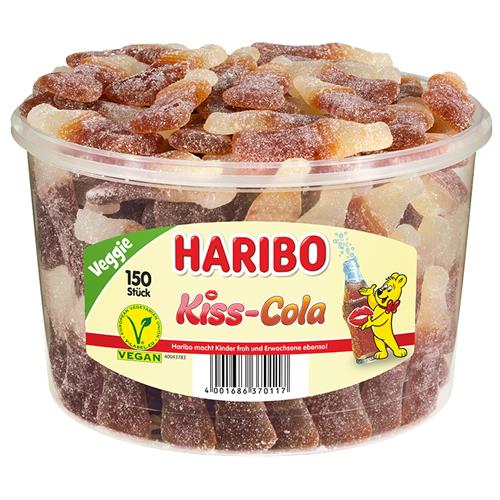 Haribo Kiss-Cola 1,350kg – Fruitgom Snoepjes Met Cola-Smaak In Hersluitbare Pot – 150 Stuks – Bulk Snoep - Afbeelding 2