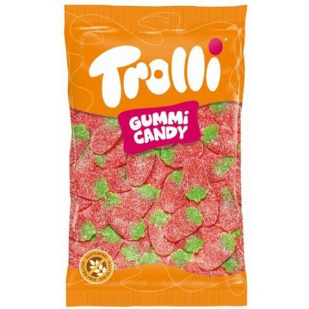 Trolli Snoepen Zure Aardbeien 1kg – Zure Fruitgommen Met Aardbeismaak – Bulk Snoep