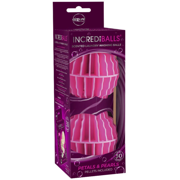 Verpakking van Airpure Incrediballs wasballen starterpack Petals & Pearls