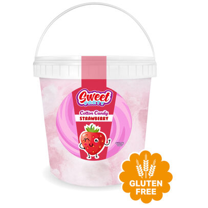 Emmer suikerspin aardbei 40 g – roze suikerspin glutenvrij