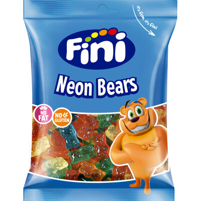 Fini Neon Bears 90g kleurrijke glutenvrije gummibeertjes