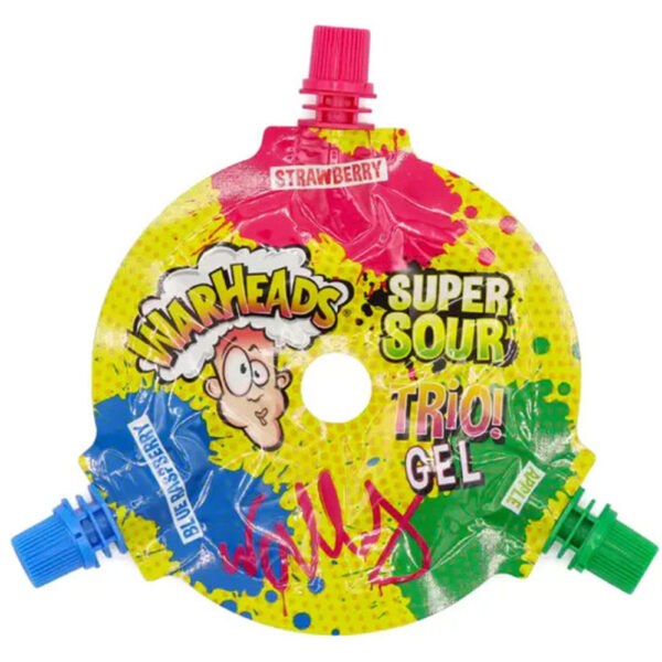 Warheads Super Zuur Trio Gel 51g - Snoepgels Met Zure Smaak - Appel, Aardbei & Framboos