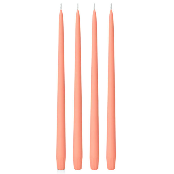 Tapered tafelkaarsen felroze 25cm - Set van 4 kaarsen