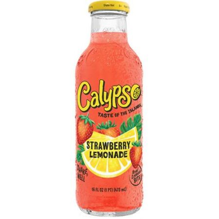Calypso Strawberry Lemonade 473ml – Glazen Flesje – Limonade Met Aardbei Smaak – Niet Bruisend