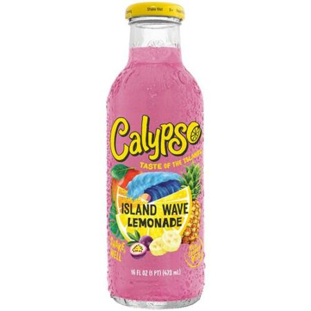 Calypso Island Wave Lemonade 473ml – Glazen Flesje – Limonade Met Tropisch Fruit Smaak – Niet Bruisend