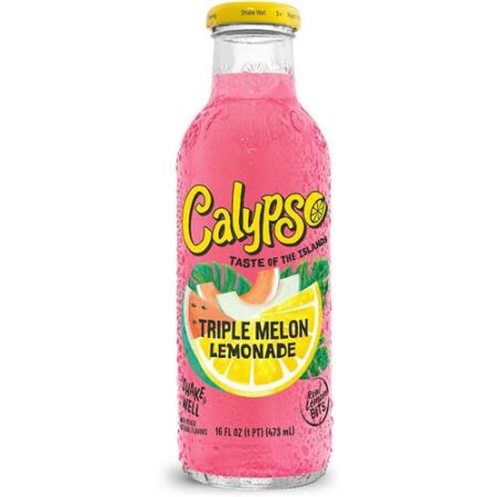 Calypso Triple Lemon Lemonade 473ml – Glazen Flesje - Limonade Met Meloen Smaak - Niet Bruisend