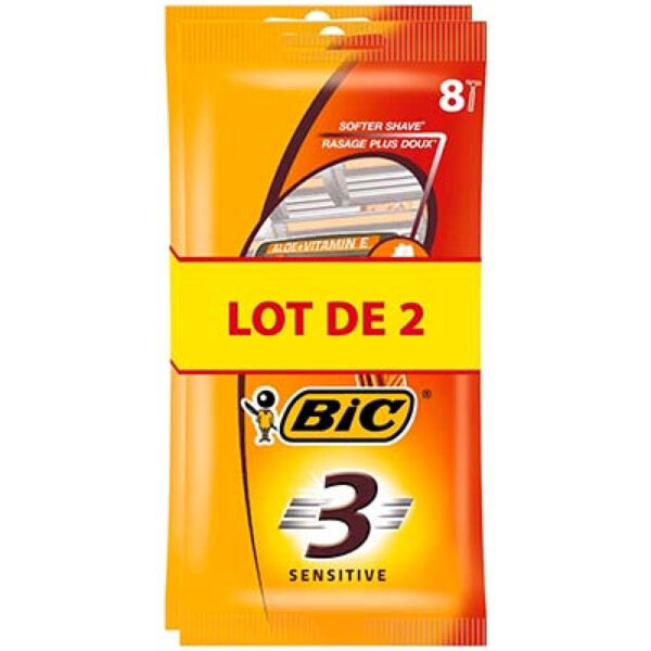 Bic Scheermesjes Sensitive 2 x 8-Pack - Wegwerpmesjes