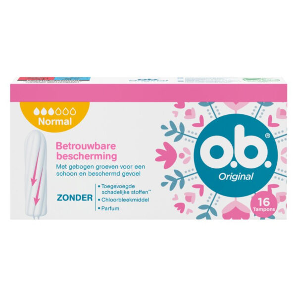 O.B. Original Tampons Normal 16 Stuks - Betrouwbare Bescherming - Zonder Parfum