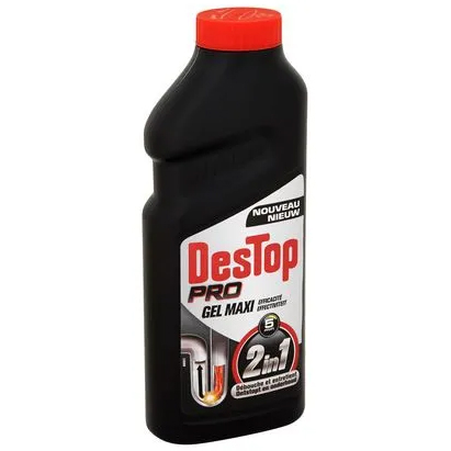 Destop Pro Gel Maxi 2-In-1 500ml - Ontstopper Gel - Javel - Ontstopt & Onderhoudt