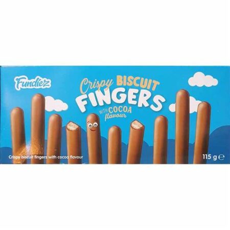 Fundiez Crispy Biscuit Fingers Met Chocolade 115g – Koekjes Omhuld Met Chocoladelaagje