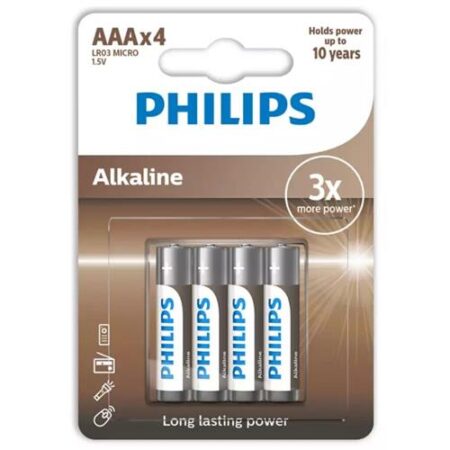 Philips Alkaline Batterijen AAA 4-pack LR03