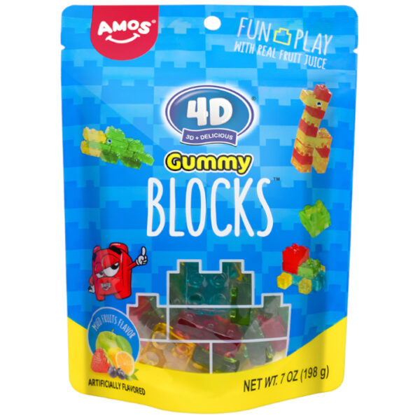 Amos 4D Gummy Gummy Blocks 72g – Gummy Snoepjes In Blokjesvorm - Afbeelding 2
